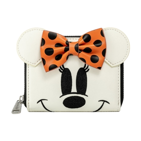 Loungefly Disney Ghost Minnie Mouse Glow in the Dark Zip Around Wallet - Picture 1 of 11